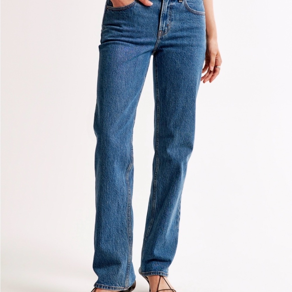 Abercrombie & Fitch Mid Rise 90s Straight Jean - Dark Marble